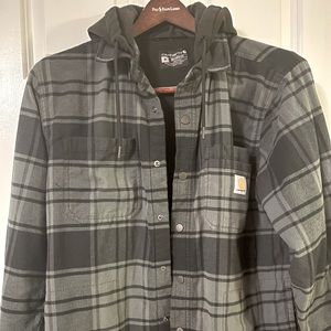 Carhartt Men’s Flannel Hooded Shirt Jacket
